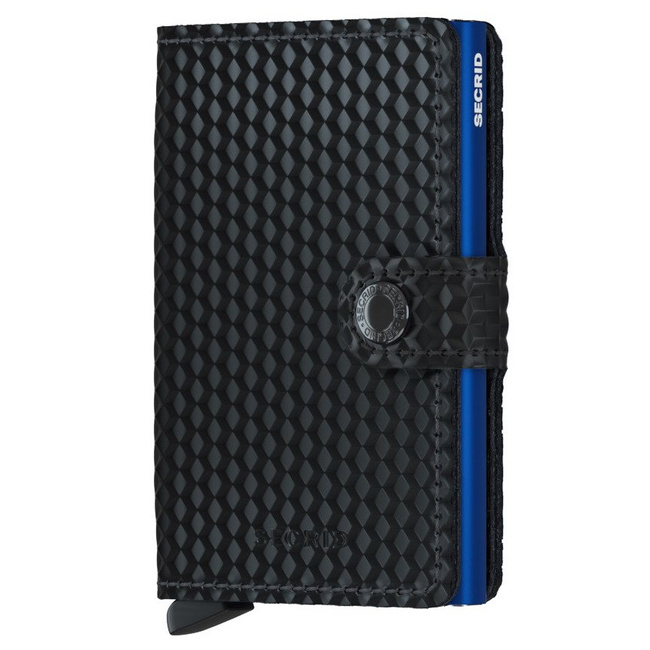 Portfel z aluminiowym etui RFID Secrid Miniwallet Cubic - black / blue 