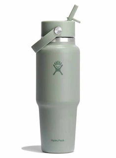 Butelka termiczna ze słomką Hydro Flask Wide Mouth Travel Bottle 946 ml - tonal agave