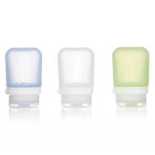 Zestaw 3 butelek podróżnych na płyny Humangear GoToob+ S 3-Pack - blue / clear / green