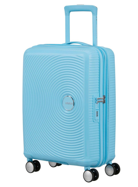 Walizka mała American Tourister Soundbox EXP - blueberry fizz