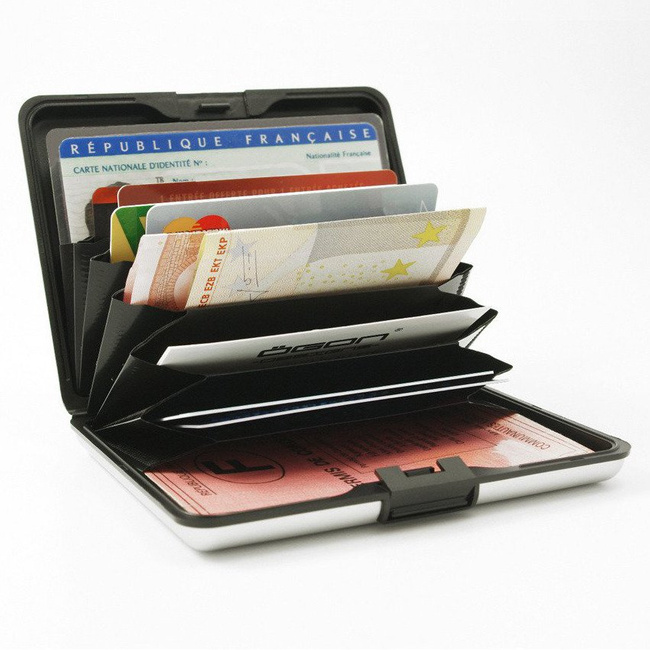 Portfel aluminiowy Ogon Design Stockholm - vegan leather lozenge - brown