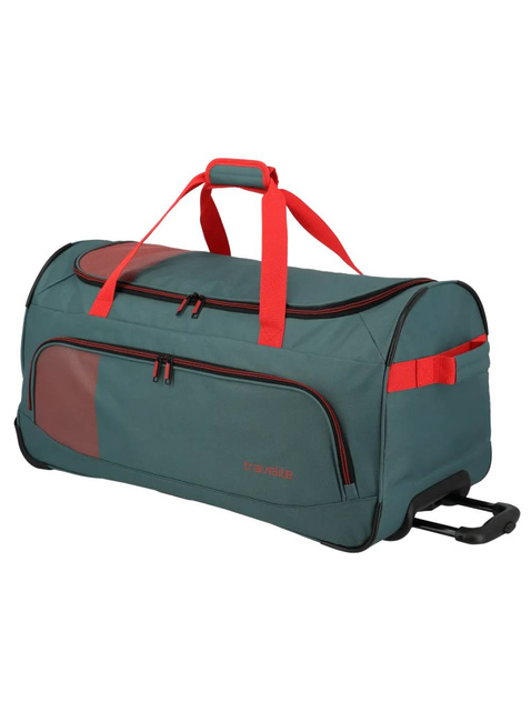 Torba podróżna na kółkach Travelite Basics - green / orange
