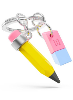 Brelok do kluczy zawieszka Metalmorphose - ołówek z gumką