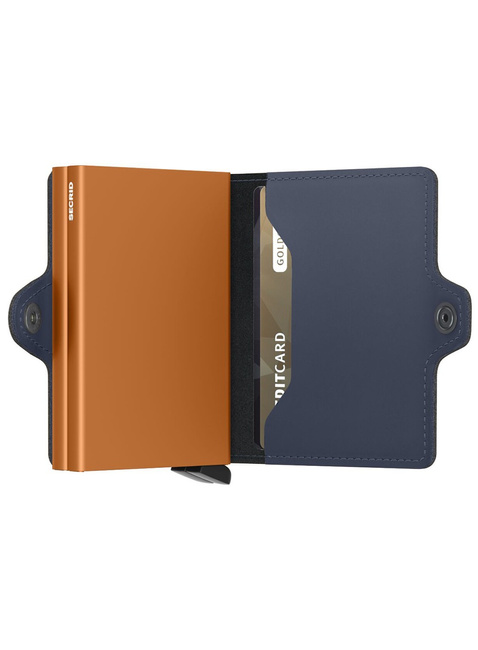 Portfel kieszonkowy RFID Secrid Twinwallet Matte - nightblue/orange