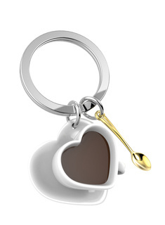 Brelok dla kawosza Metalmorphose filiżanka i łyżeczka