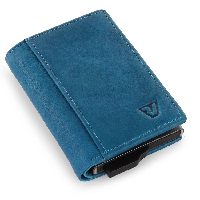Skórzane etui na karty / portfel RFID Iron Roncato - ocean