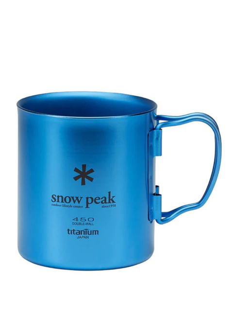 Kubek tytanowy izolowany Snow Peak Ti-Double 450 Anodized Mug - blue