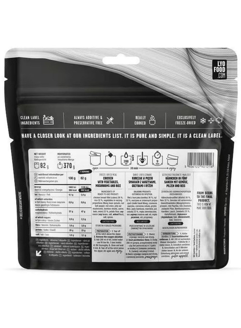 Liofilizowane danie mięsne LyoFood kurczak 5 smaków 370 g / 82 g