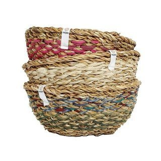 Koszyk z trawy morskiej i sari ReSpiin - jedna miska wielokolorowa