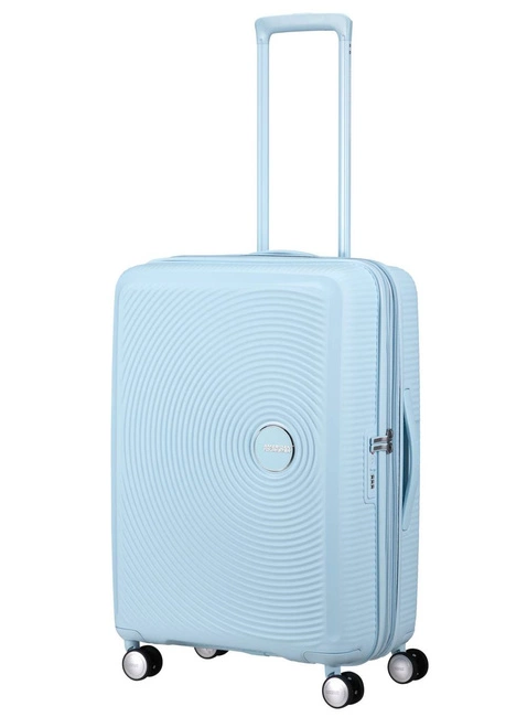 Walizka średnia American Tourister Soundbox EXP - pastel blue