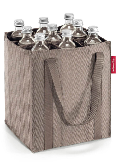 Torba na butelki z przegrodami Reisenthel Bottlebag - herringbone mokka