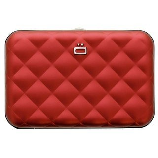 Portfel pikowany aluminium Ogon Design Quilted Button - red
