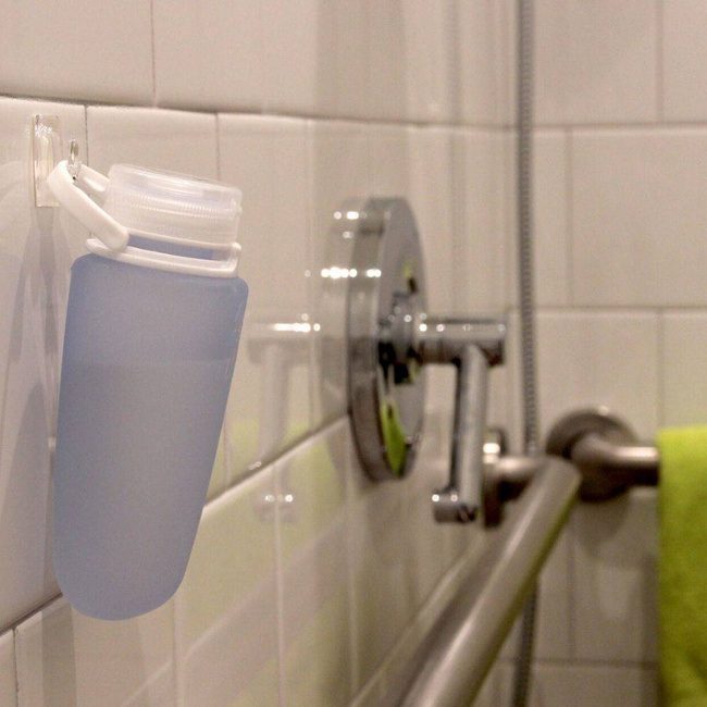 Silikonowa butelka podróżna na płyny Humangear GoToob+ S - pink