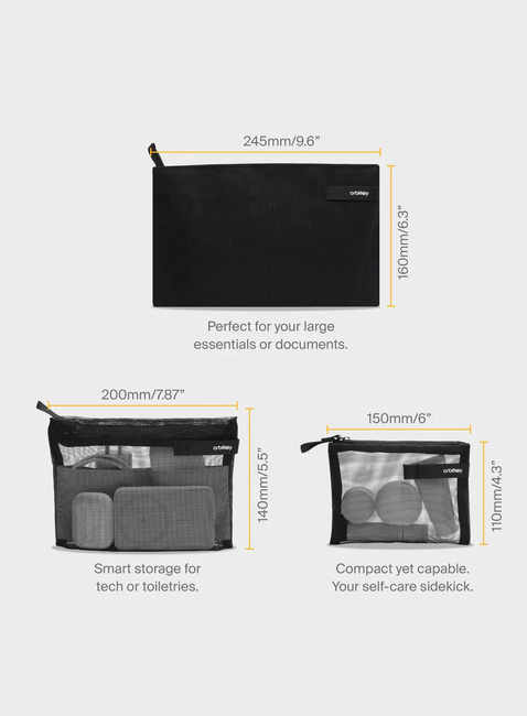 Organizery saszetki Orbitkey Essentials Pouch Trio - black