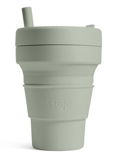 Składany kubek ze słomką Stojo Biggie 473 ml - sage