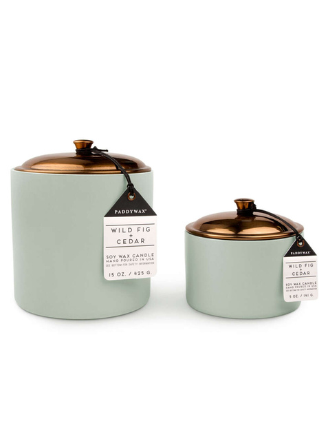 Świeca sojowa ceramiczna mała Paddywax Hygge 141 g Wild Fig + Cedar - sage 