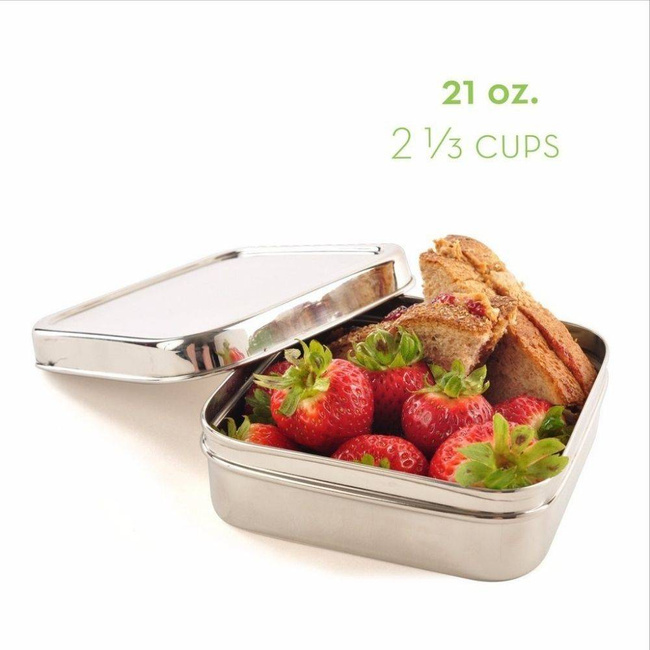 Kwadratowy pojemnik / lunchbox ze stali Solo Cube 621 ml ECOlunchbox 