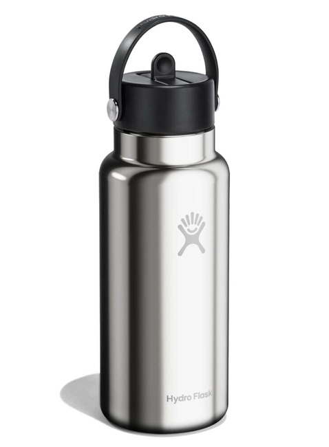Butelka termiczna ze słomką Hydro Flask Wide Mouth Straw Cap 946 ml - silver