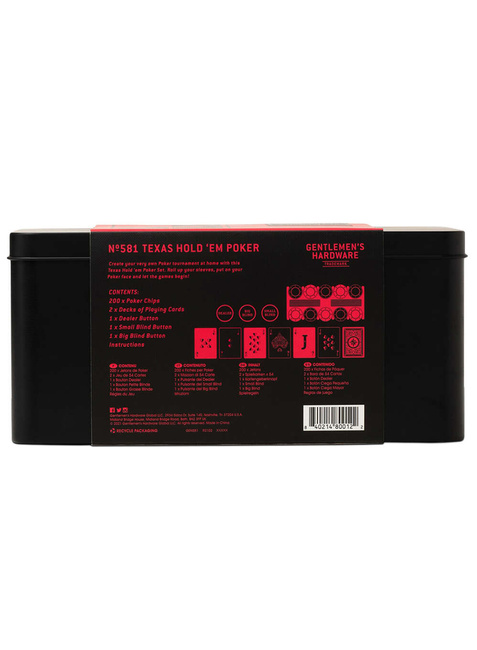 Zestaw do pokera Gentlemen's Hardware No 581 Texas Hold ‘Em Poker