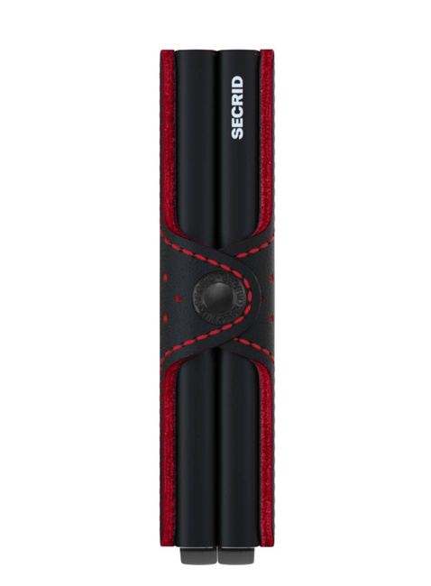 Portfel kieszonkowy RFID Secrid Twinwallet Perforated - black / red