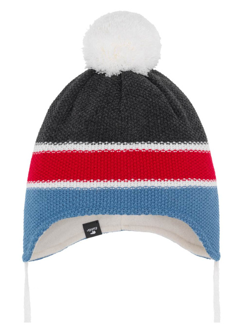 Czapka zimowa dziecięca Eisbar Milo Ear Pompon Kids - anthracite / red / light blue