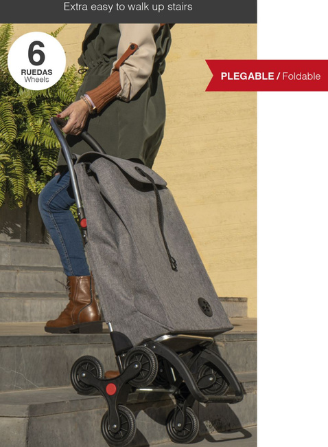 Wózek na zakupy składany na schody Rolser I-Max TWEED - grey