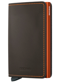 Portfel ochrona RFID Secrid Slimwallet Matte - truffle / orange