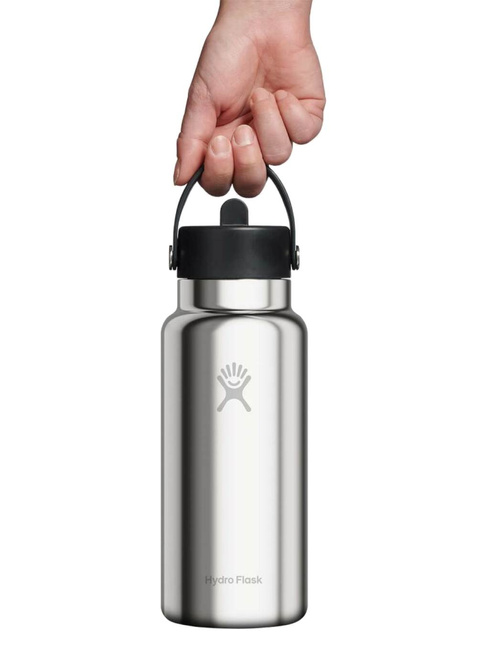 Butelka termiczna ze słomką Hydro Flask Wide Mouth Straw Cap 946 ml - silver