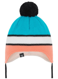 Czapka zimowa dziecięca Eisbar Milo Ear Kids Bobble Hat - azure / white / light pink