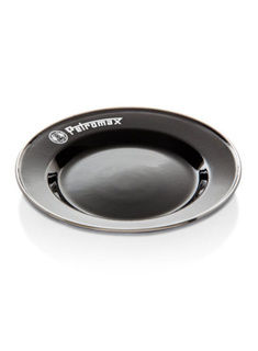 Dwa talerze turystyczne Petromax Enamel Plates 18 cm -  black