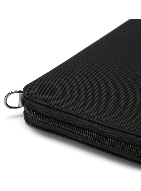 Portfel antykradzieżowy Pacsafe RFIDsafe Travel Wallet - jet black