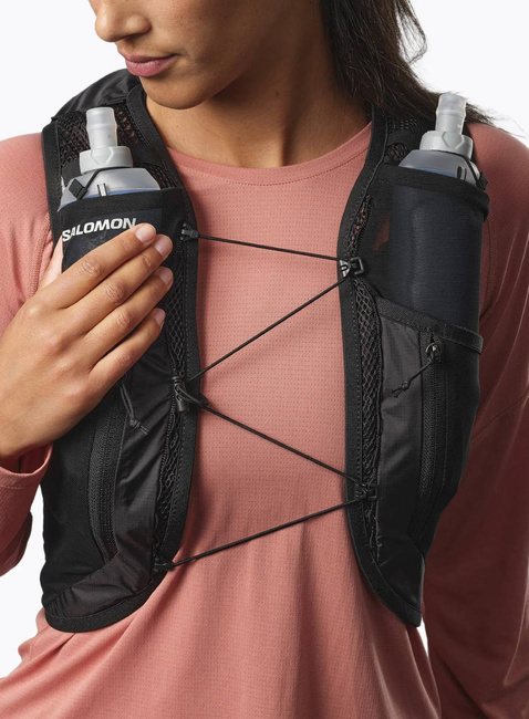 Damska kamizelka do biegania Salomon Active Skin 12 Women - emerglow / black