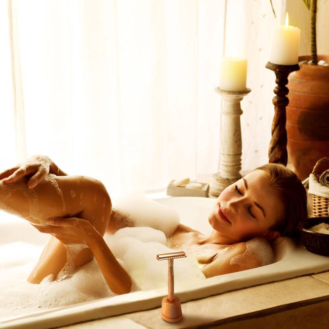 Metalowa maszynka do golenia ze stojakiem Bambaw - silver