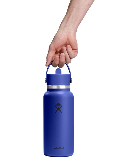 Butelka termiczna ze słomką Hydro Flask Wide Mouth Straw Cap 946 ml - capri blue