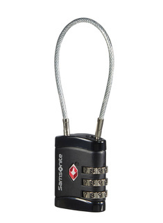 Kłódka do walizki trzycyfrowa Samsonite Cablelock 3 Dial TSA - black