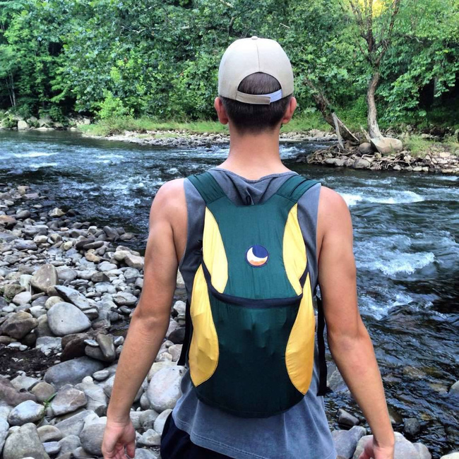 Plecak składany Mini Backpack 15 l Ticket To The Moon - szaro-pomarańczowy