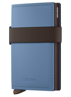 Portfel kieszonkowy RFID Secrid Bandwallet Matte - steel blue / brown