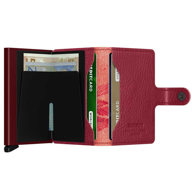 Portfel z etui RFID Miniwallet Secrid Stitch Linea - magnolia rosso