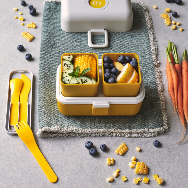 Sztućce z plastiku biodegradowalne Monbento MB Pocket Color - yellow