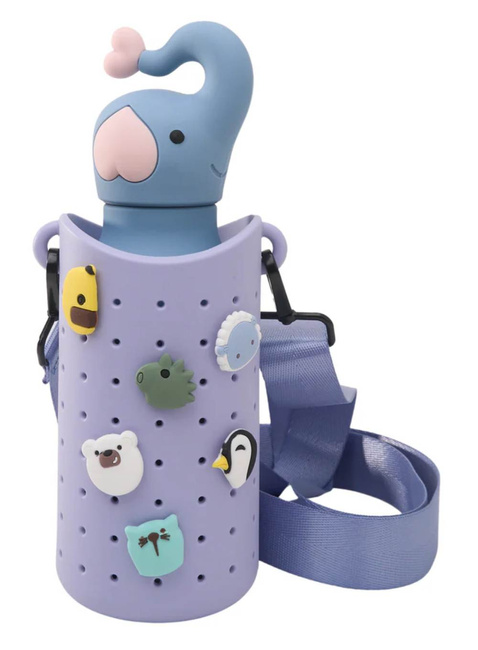 Etui z paskiem na butelkę Asobu Bestie Sling - blue purple