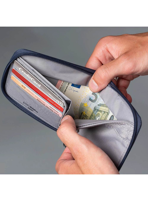 Portfel antykradzieżowy Pacsafe RFIDsafe Zip Around Wallet - coastal blue