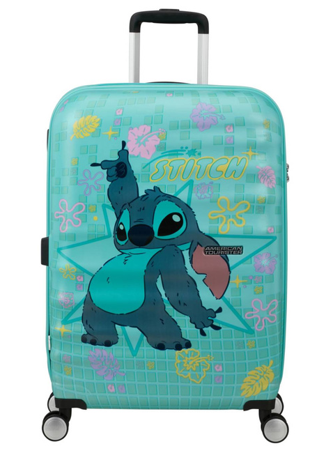 Walizka średnia American Tourister Wavebreaker Disney - Stitch flower