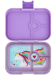 Średni prostokątny lunchbox Yumbox Panino - lavande purple / unicorn