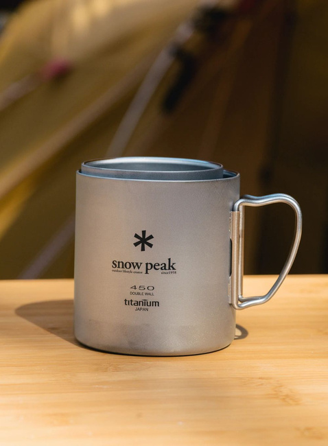 Izolowany kubek tytanowy Snow Peak Ti -Double 300 Mug- silver