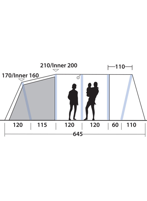 Namiot 5-osobowy dmuchany Outwell Stonehill 5 Air - navy night