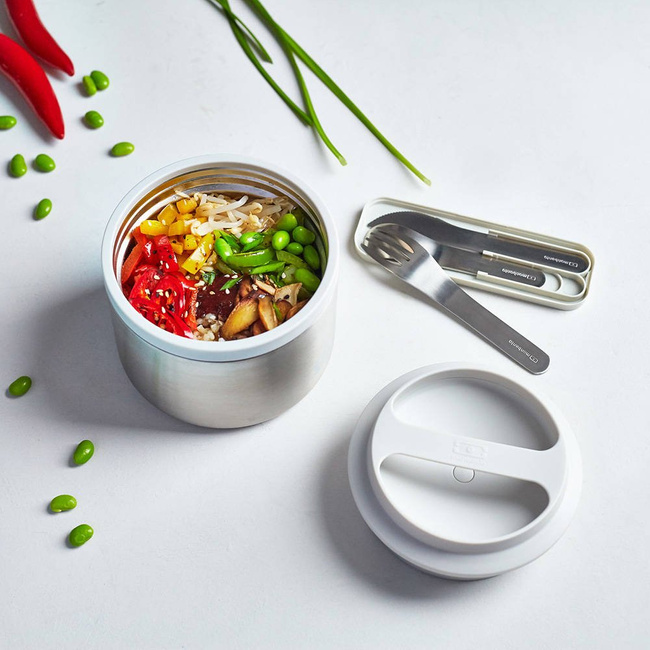 Komplet stalowych sztućców MB Pocket Monbento - coton