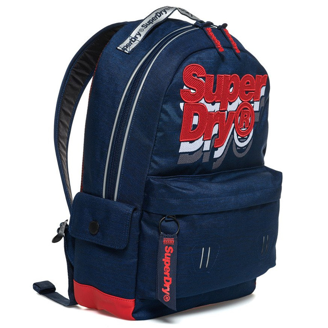Miejski plecak Superdry Jacky Montana - dark navy marl/fluro red