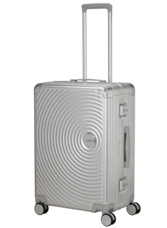 Walizka średnia American Tourister Soundbox Alu - silver