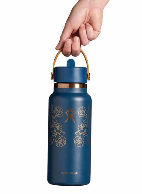 Butelka termiczna ze słomką Hydro Flask Wide Mouth Straw Cap 946 ml - western dark blue