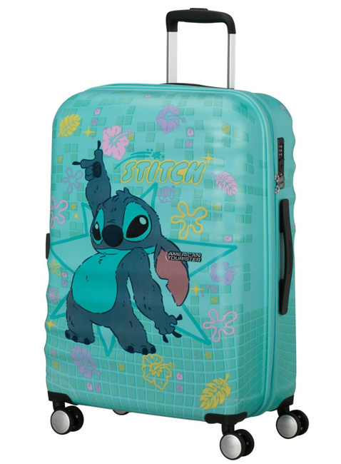 Walizka średnia American Tourister Wavebreaker Disney - Stitch flower